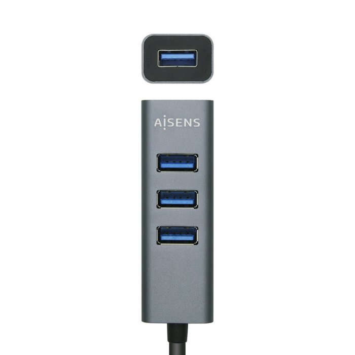 Aisens Hub USB 3.0 Aluminio 4 Puertos Gris 10cm Aisens Hub USB 3.0 Aluminio 4 Puertos Gris 10cm
